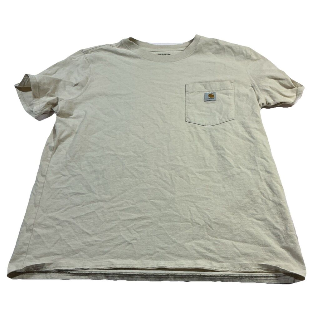 Carhartt Boys Loose Fit Pocket T-Shirt Crew Neck Short Sleeve Beige L (12-14)